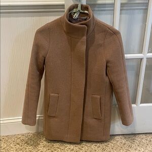 J.Crew Dark Tan Coat with High Collar